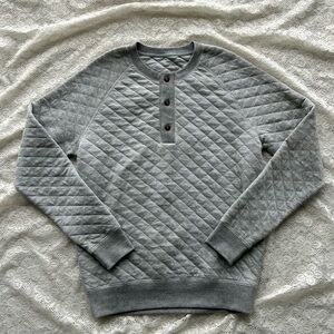 Huckberry Wellen SAMPLE Quilted Crew grey Henley size large